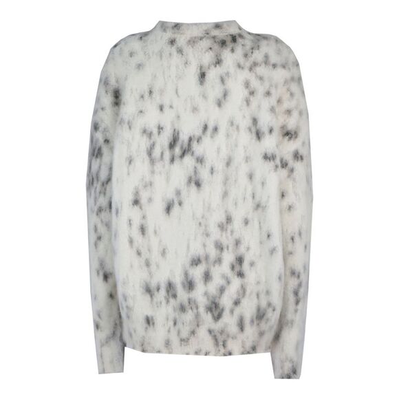 Givenchy Cropped Sweater In Mohair With Snow Leopard Print Multi Womens